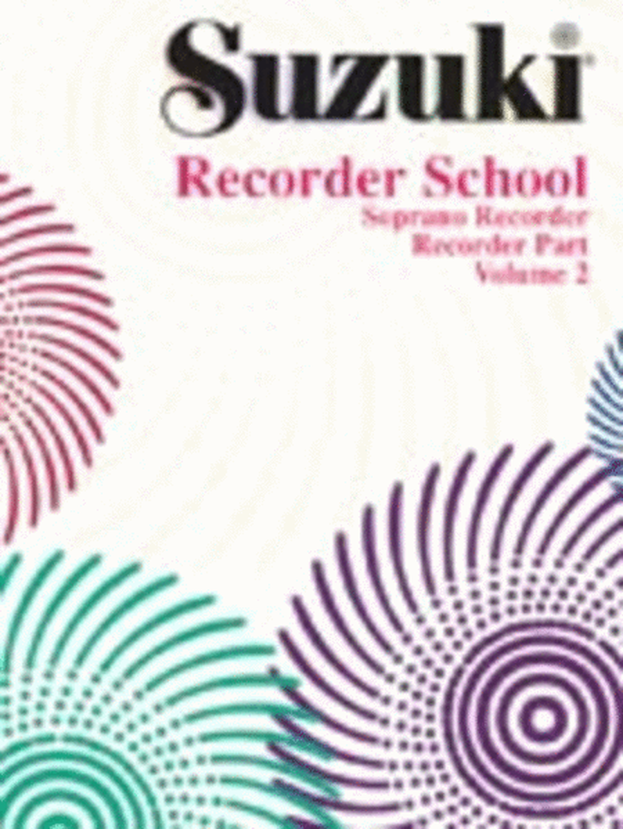 Suzuki Soprano Recorder Book 2 Rec Part