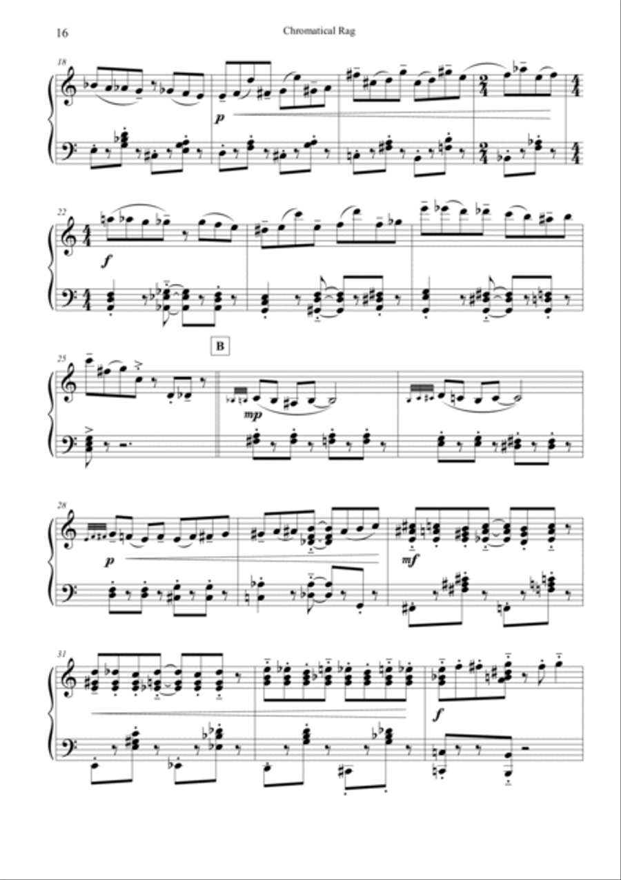 Chromatical Rag (No. 6), Dottystripe Lane © 2019 Leon Gray Piano Solo scores gallery preview page 3