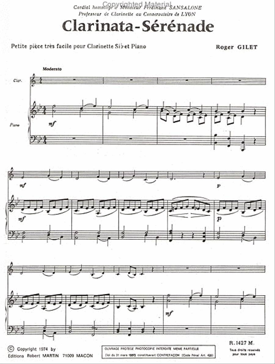 Clarinata-sérénade Clarinata-sérénade Clarinet Solo scores gallery preview page 2