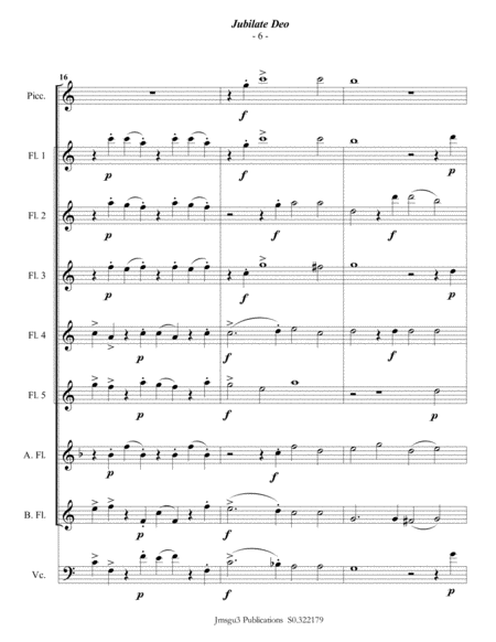 Gabrieli: Jubilate Deo Ch. 136 for Flute Choir image number null