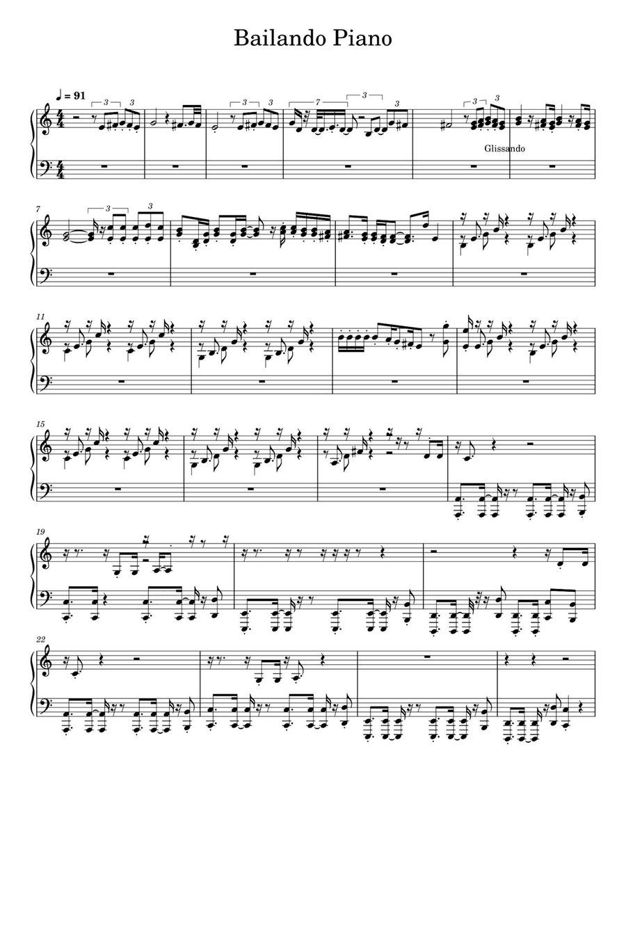 Bailando Piano Solo scores gallery preview page 1