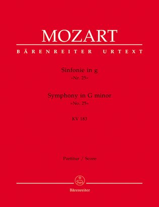 Book cover for Symphony, No. 25 g minor, KV 183