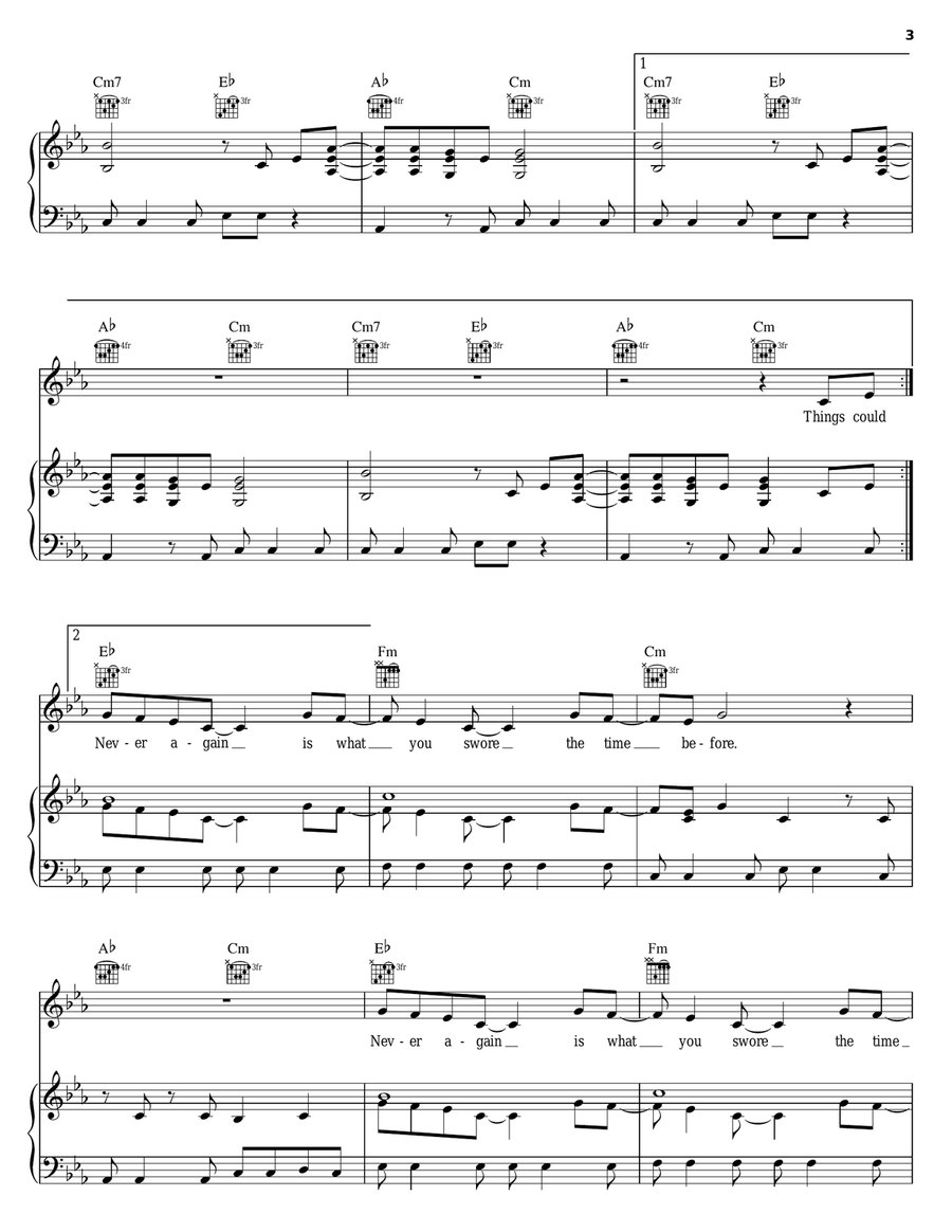 Policy Of Truth Piano, Vocal, Guitar scores gallery preview page 3