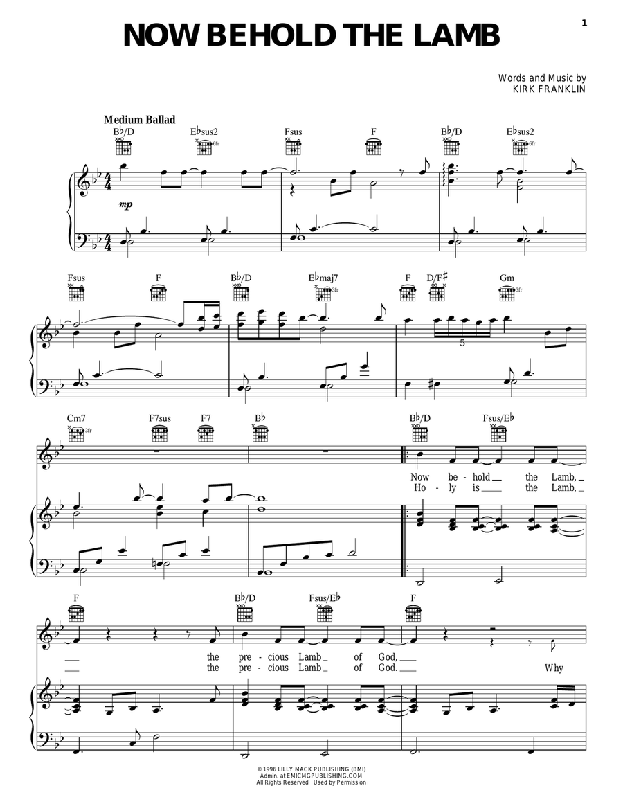 Now Behold The Lamb Acoustic Guitar scores gallery preview page 1