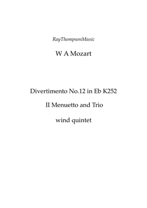 Book cover for Mozart: Divertimento No.12 in Eb K252 Mvt.III Menuetto & Trio - wind quintet