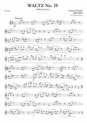 Waltz No. 19 in A Minor for Violin and Piano