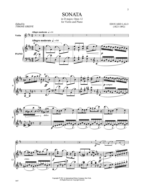 Sonata In D Major, Opus 12