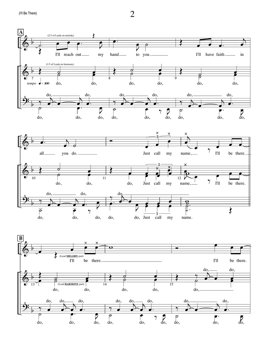 I'll Be There I'll Be There SSAA scores gallery preview page 2