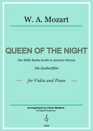 Book cover for Queen of the Night Aria - Violin and Piano (Full Score and Parts)