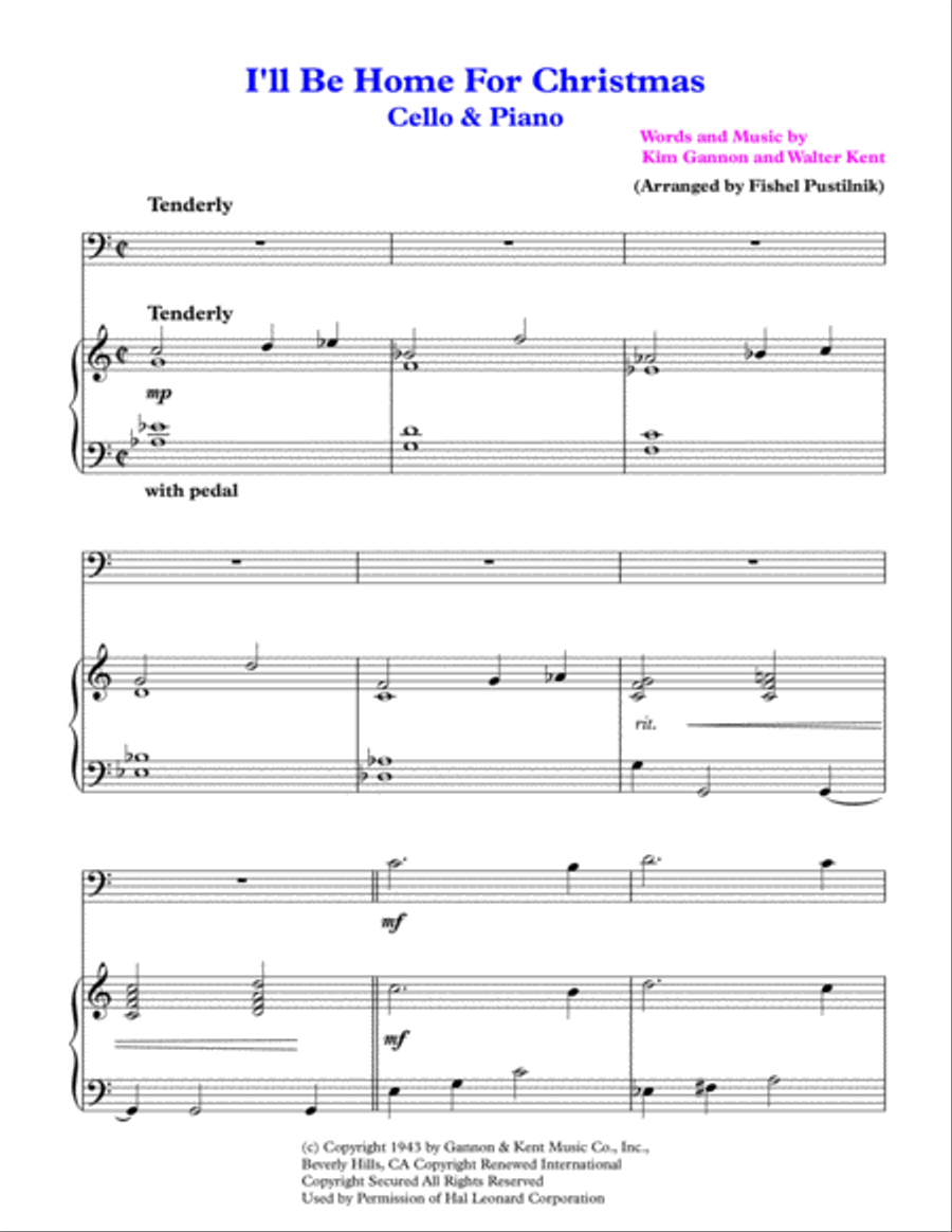 I'll Be Home For Christmas Piano scores gallery preview page 2