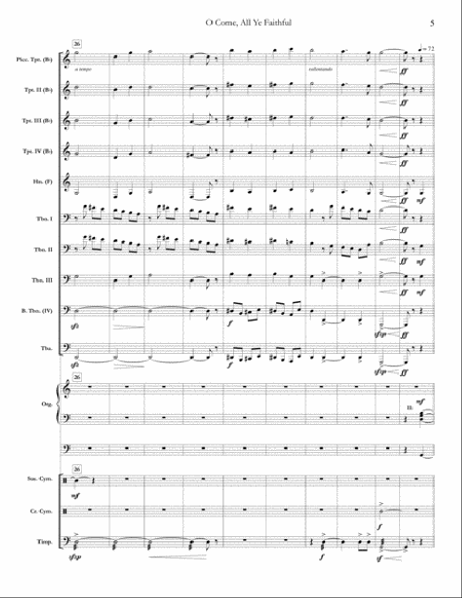 O Come, All Ye Faithful [London Brass] (full score & set of parts) Small Ensemble scores gallery preview page 5