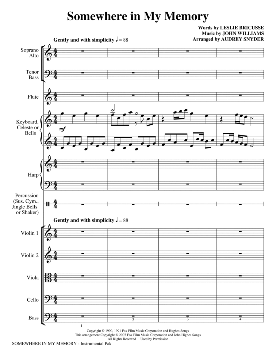 Somewhere In My Memory (arr. Audrey Snyder) by John Williams
                        Choir -
                         Digital Sheet Music
                        