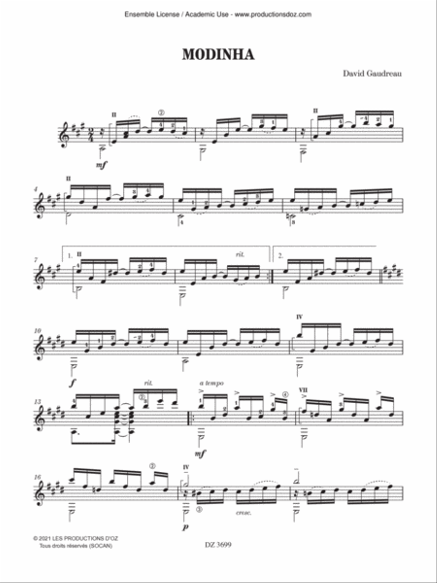 Modinha Classical Guitar scores gallery preview page 2