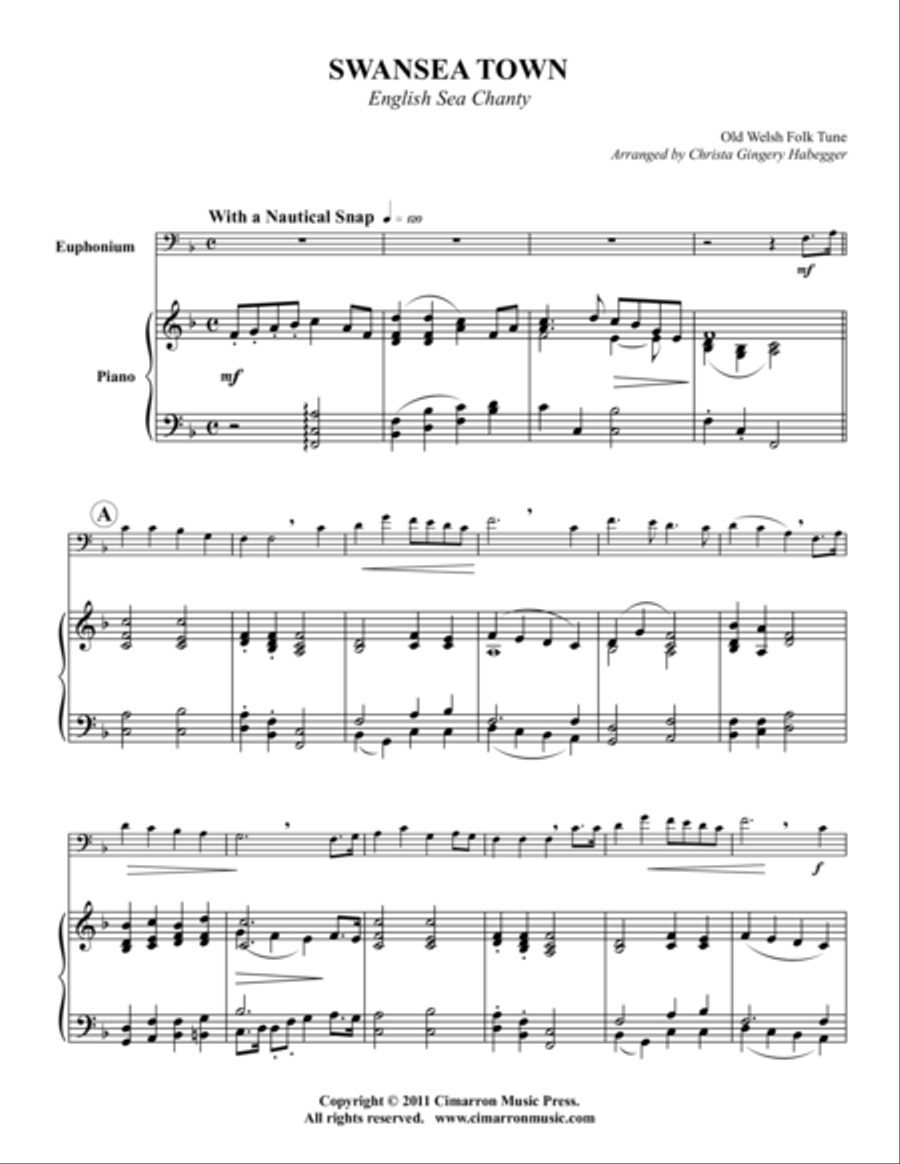 Swansea Town Euphonium scores gallery preview page 1