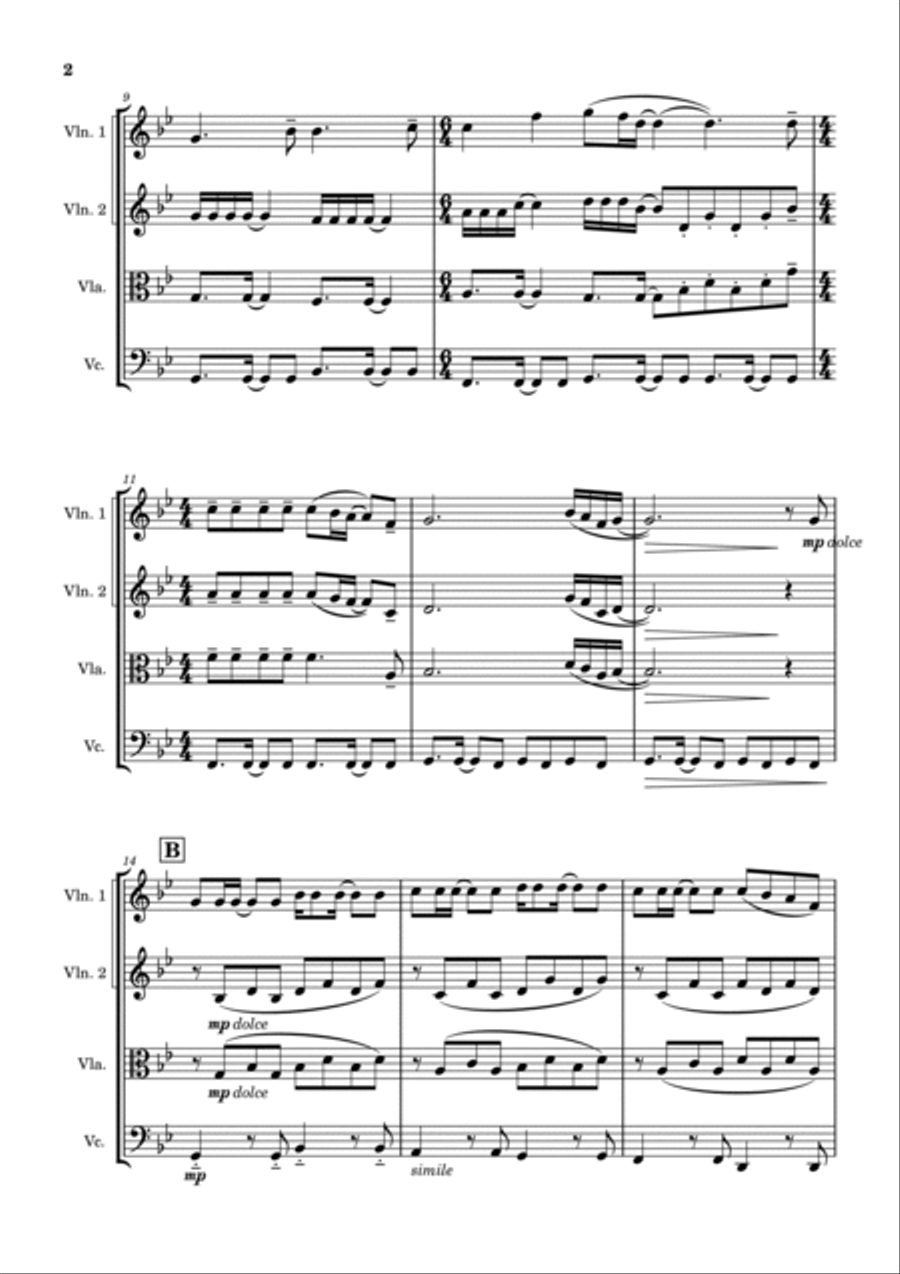 Jolene Jolene String Quartet scores gallery preview page 2