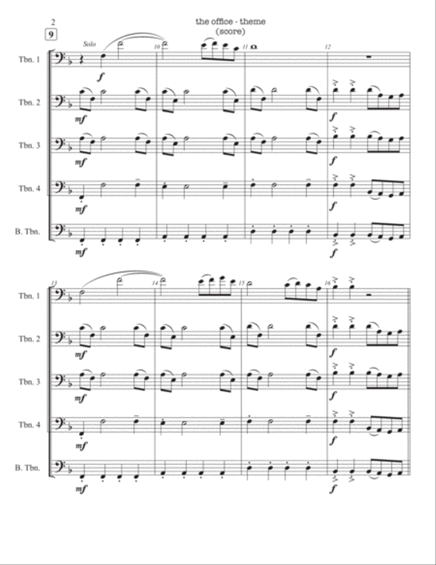 The Office - Theme The Office - Theme Bass Trombone scores gallery preview page 3