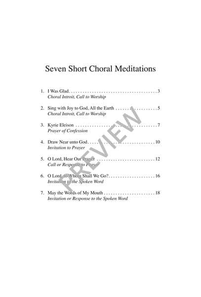 Seven Short Choral Meditations image number null