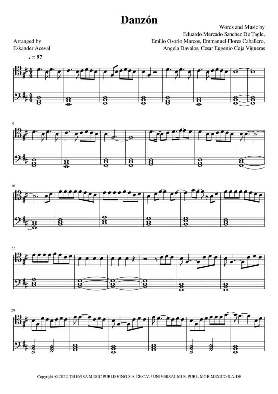 Danzon Danzon Easy Piano scores gallery preview page 1