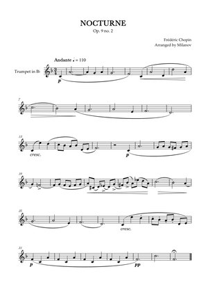 Chopin Nocturne op. 9 no. 2 | Trumpet in Bb | E-flat Major | Easy beginner