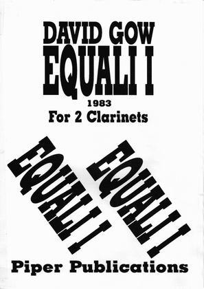 GOW: EQUALE 1 (1983) for 2 clarinets