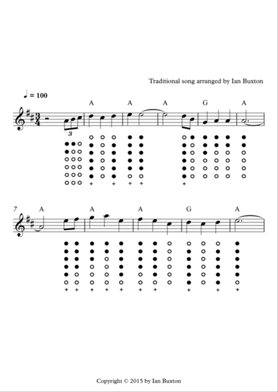 She Moved Though The Fair for Tin whistle with chords Tin Whistle scores gallery preview page 2