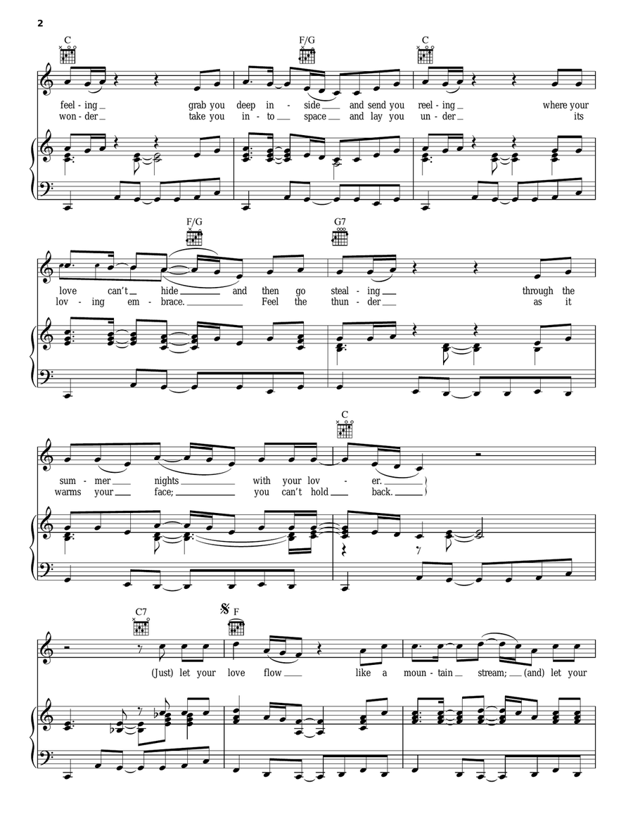 Let Your Love Flow Piano, Vocal, Guitar scores gallery preview page 2
