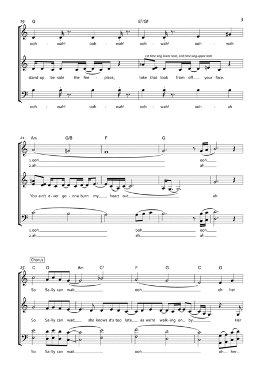 Don't Look Back In Anger 3-Part scores gallery preview page 3