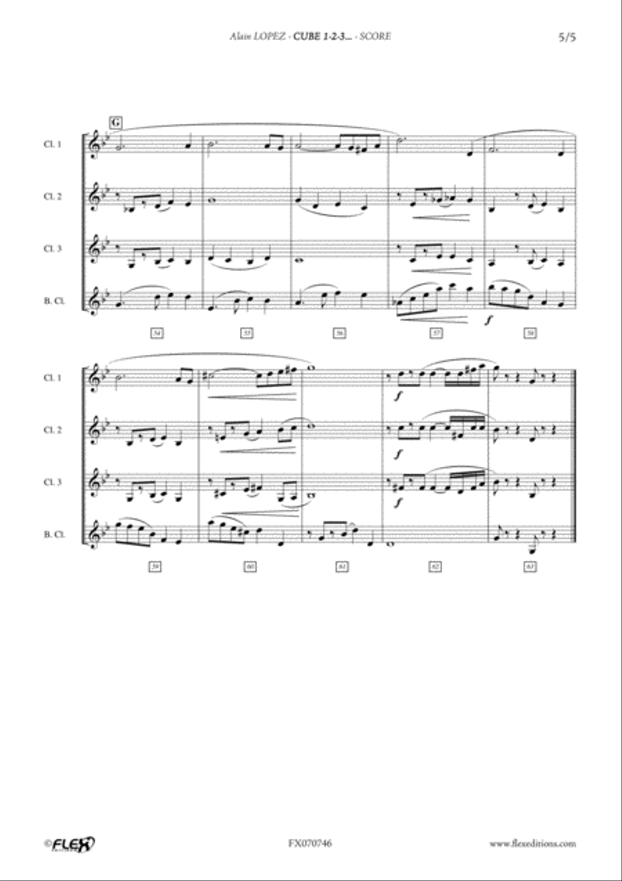 Cube 1-2-3... Clarinet Quartet scores gallery preview page 5