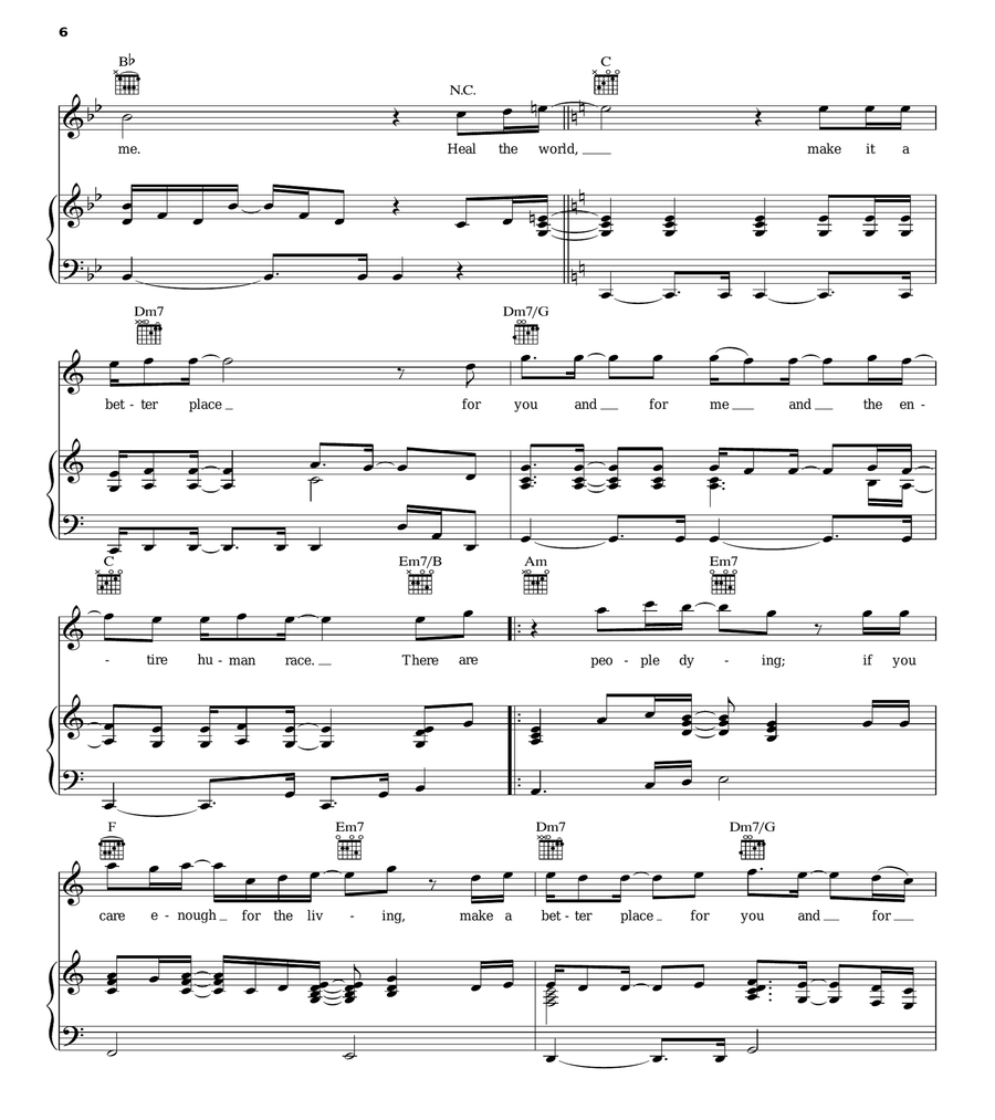 Heal The World Acoustic Guitar scores gallery preview page 6