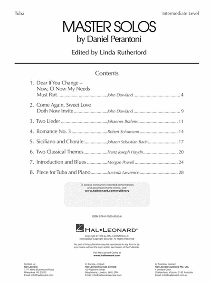 Master Solos Intermediate Level – Tuba (B.C.) Tuba scores gallery preview page 2