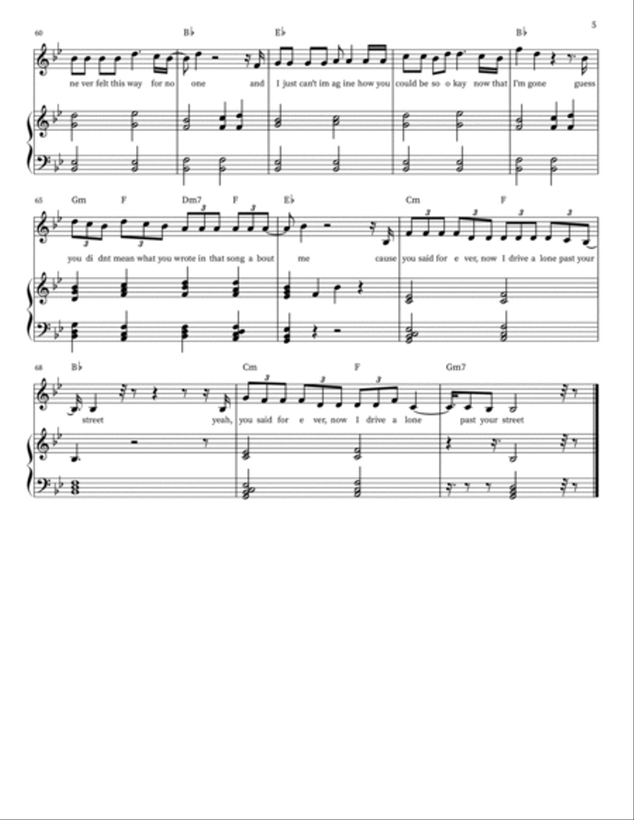 Drivers License Piano, Vocal scores gallery preview page 5
