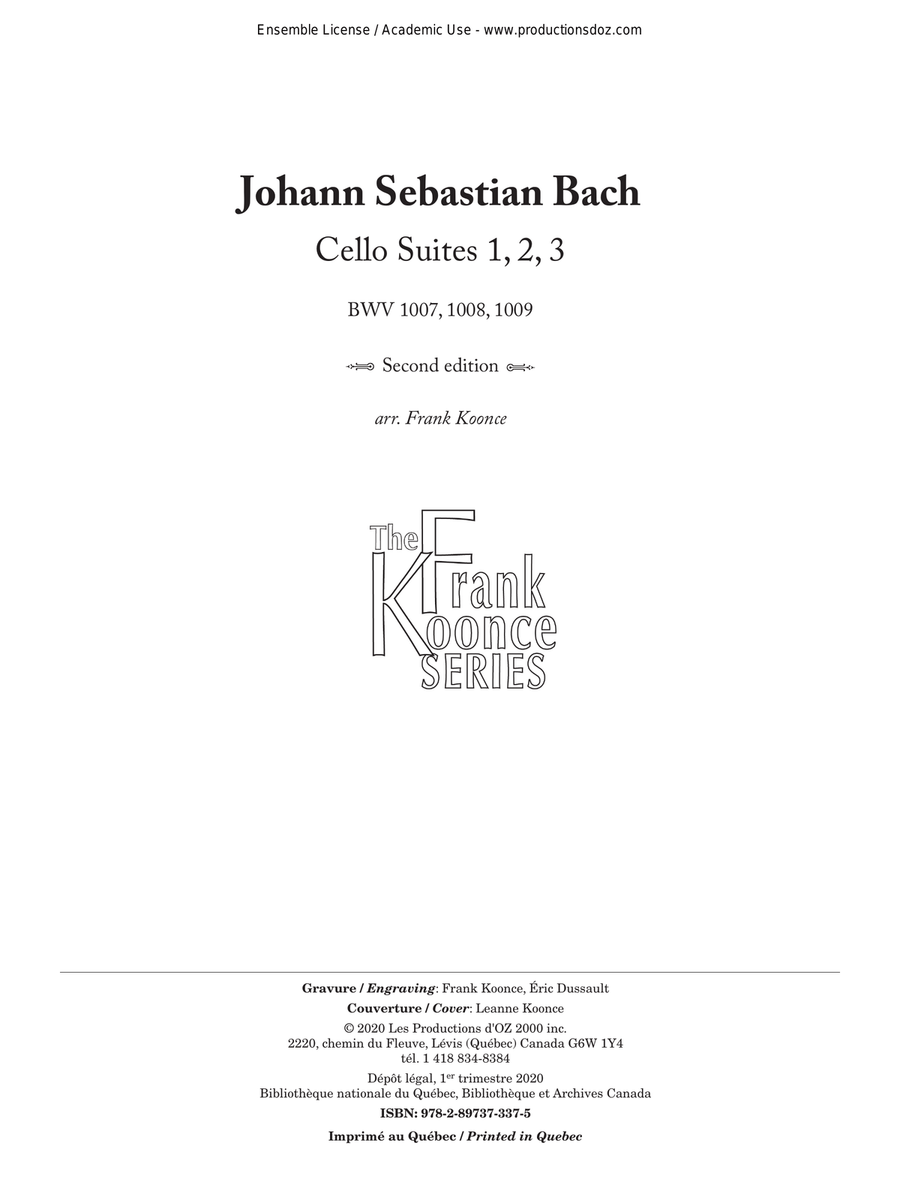 Cello Suite No. 1, 2, 3 Cello scores gallery preview page 1