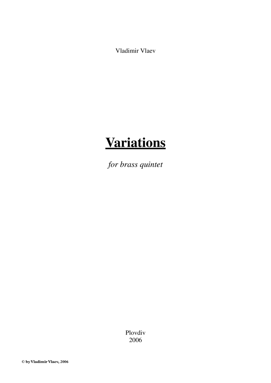 Variations for brass quintet Brass Quintet scores gallery preview page 1