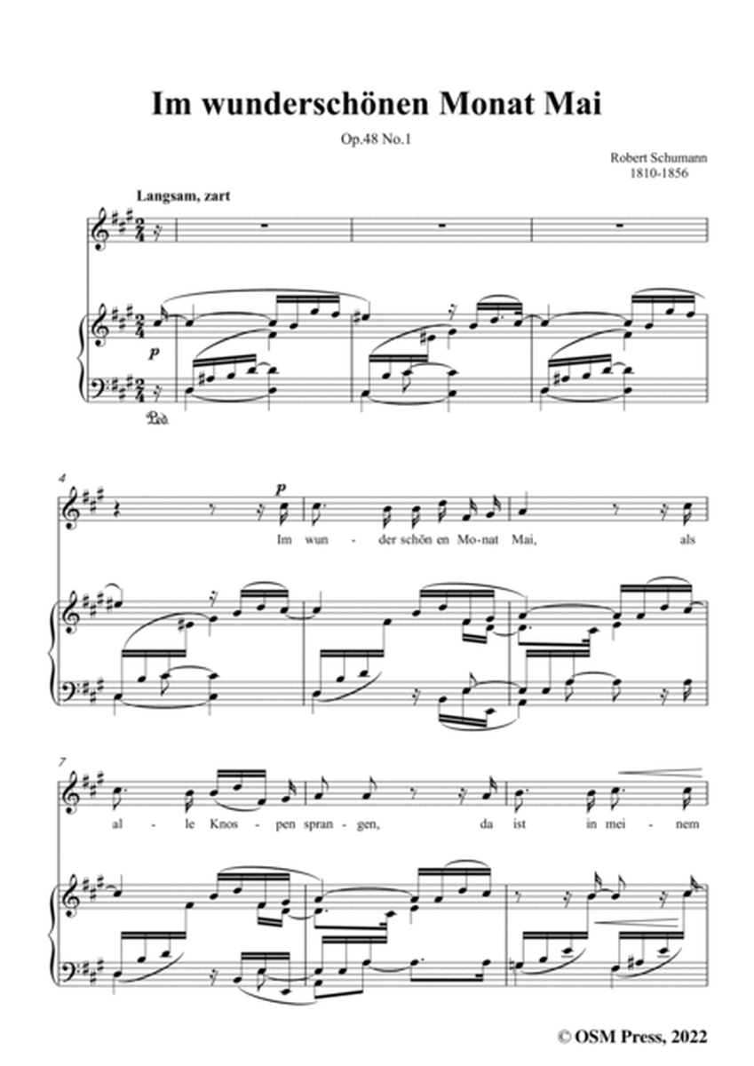 Schumann-Im wunderschonen Monat Mai,Op.48 No.1,in a minor,for Voice and Piano