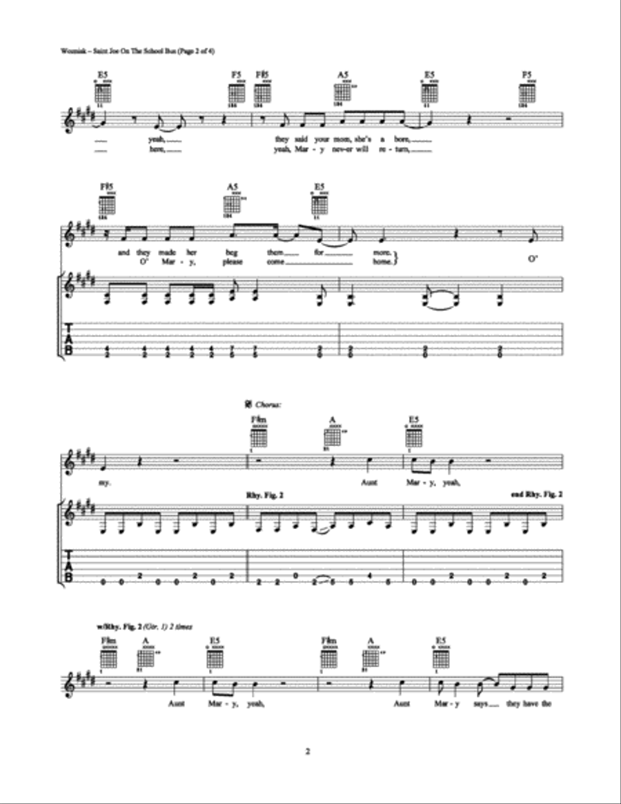Saint Joe On The School Bus Electric Guitar scores gallery preview page 2