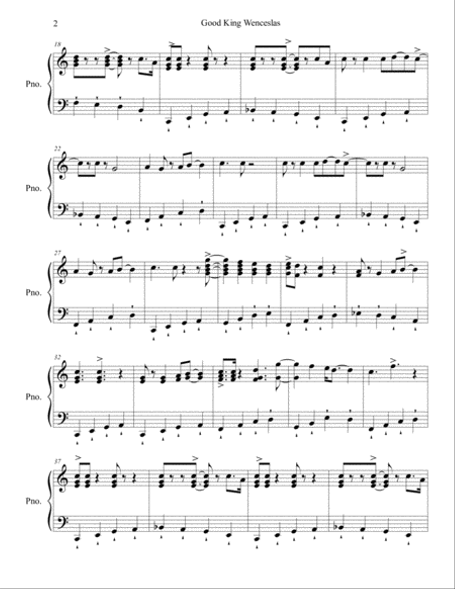 Good King Wenceslas Good King Wenceslas Piano Solo scores gallery preview page 2