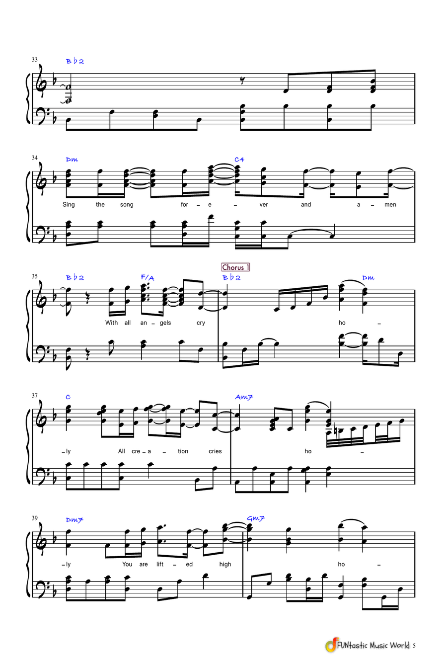 Holy Forever Piano Solo scores gallery preview page 6