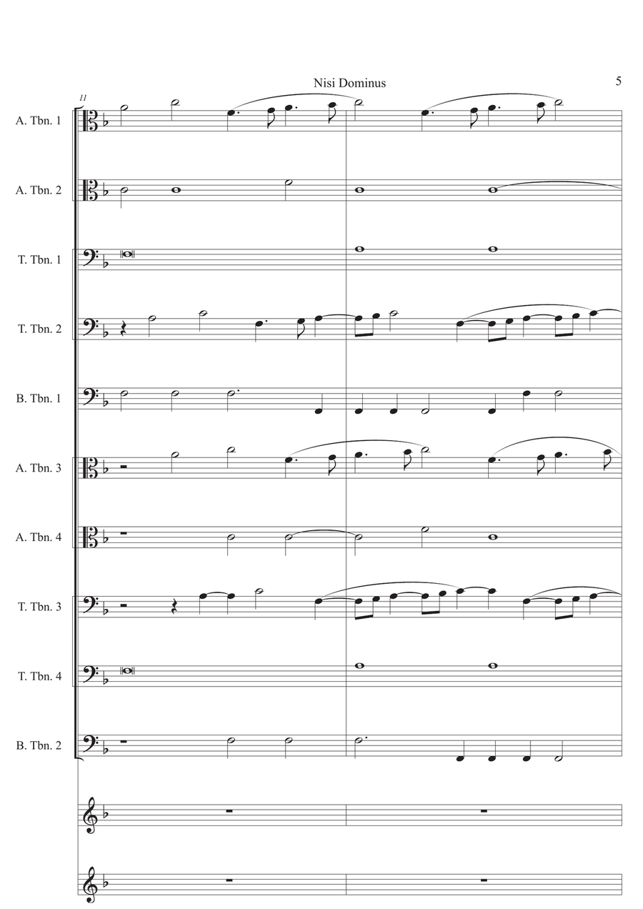 Nisi Dominus - Score Only Brass Ensemble scores gallery preview page 5