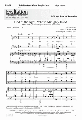 God of the Ages Whose Almighty Hand