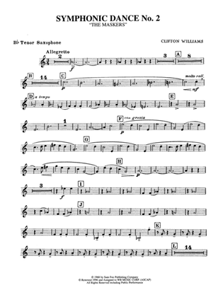 Symphonic Dance No. 2: B-flat Tenor Saxophone