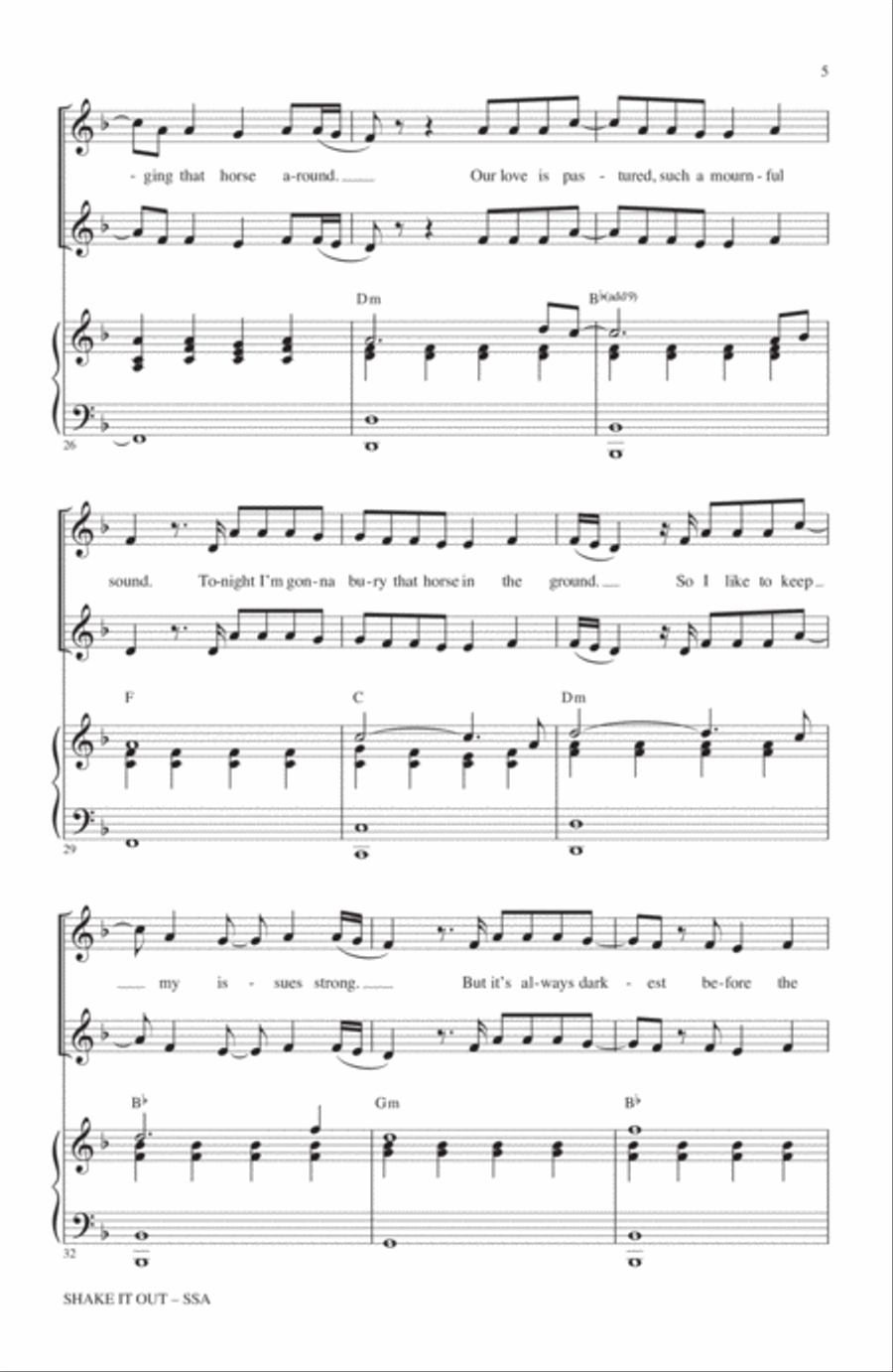 Shake It Out SSA scores gallery preview page 4