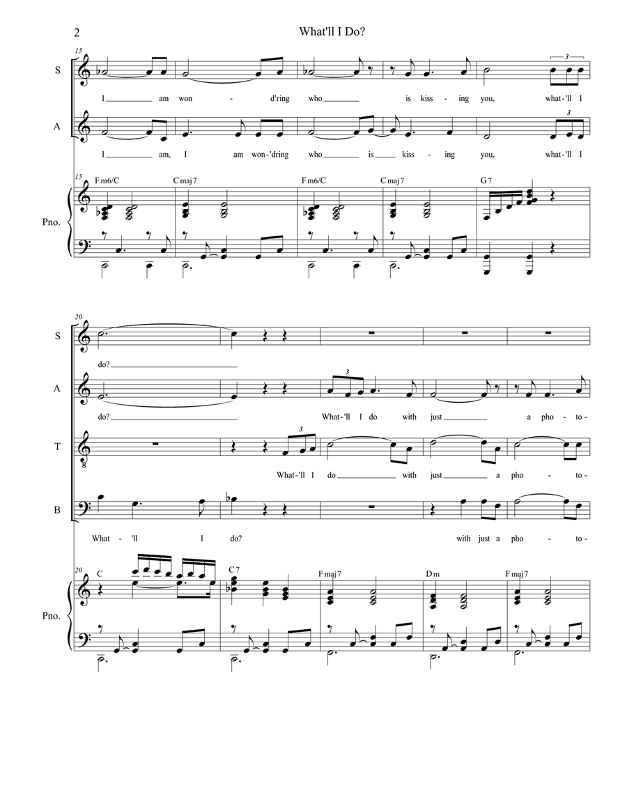 What'll I Do? (SATB) What'll I Do? (SATB) 4-Part scores gallery preview page 2