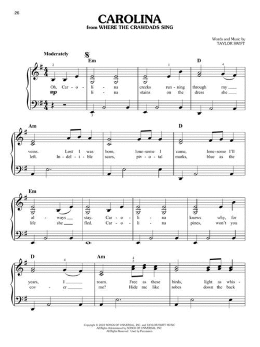 Top Hits of 2022 Easy Piano scores gallery preview page 6