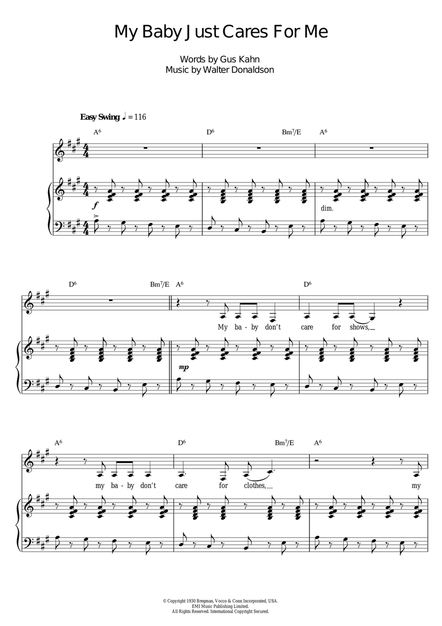 My Baby Just Cares For Me Guitar scores gallery preview page 1