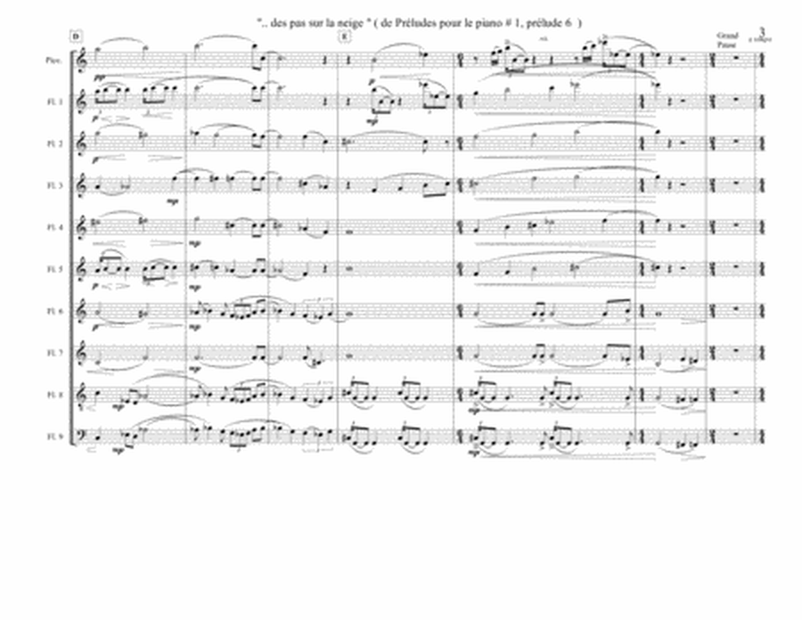 Footprints in the Snow by Debussy arr. for flute choir / ensemble image number null