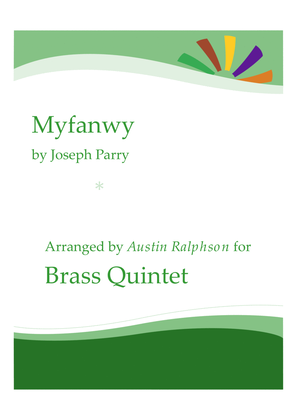 Book cover for Myfanwy - brass quintet