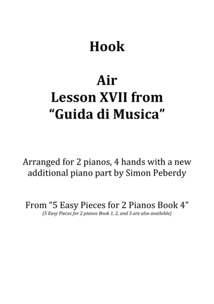Air Lesson XVII from Guida di Musica (James Hook) for 2 pianos (2nd piano part by Simon Peberdy) image number null