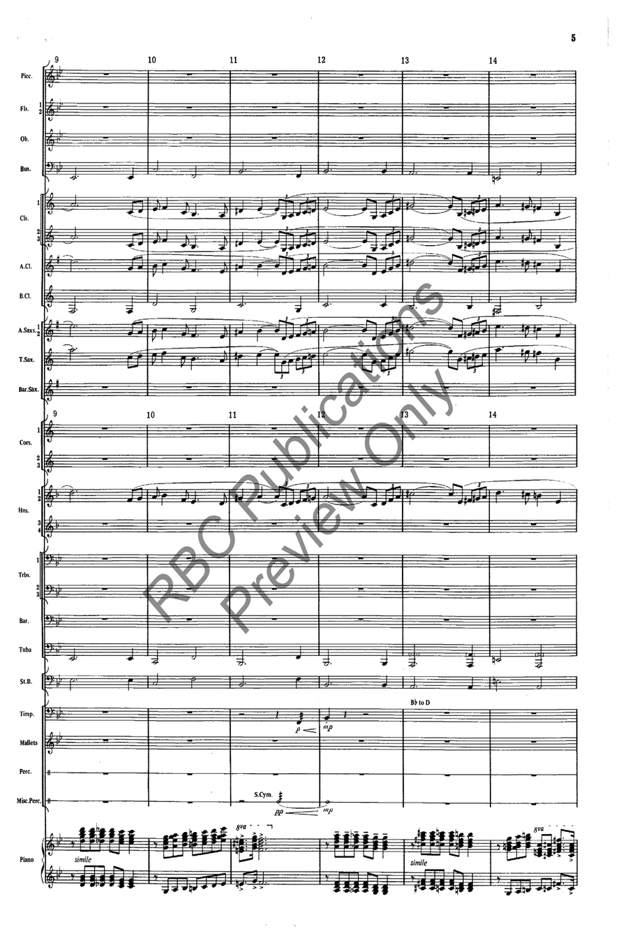 Concertante For Piano And Band Concert Band scores gallery preview page 6