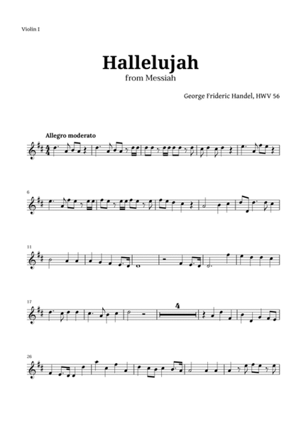 Hallelujah by Handel for String Quintet and Piano image number null