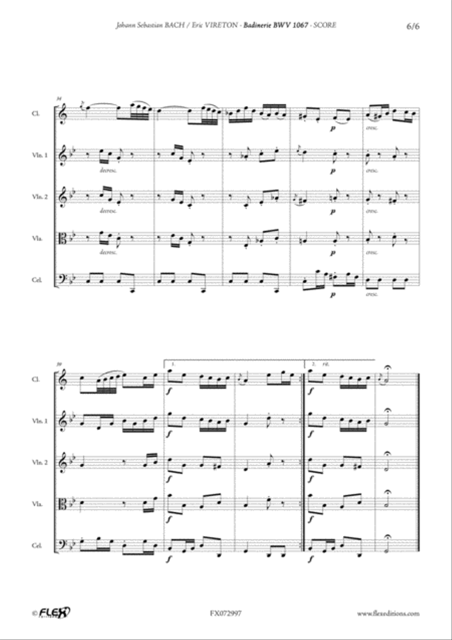 Badinerie BWV 1067 Badinerie BWV 1067 Clarinet scores gallery preview page 6